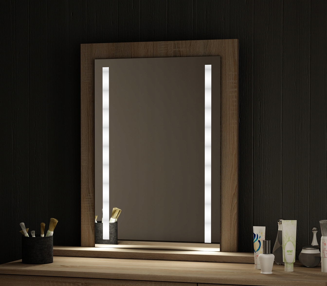 TOALETKA MEGAN 2 BIAŁA lustro LED