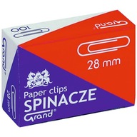 Spinacze Grand 28 mm, okrągłe, srebrne, 100 sztuk