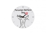 Nahý peruánsky pes Stojace hodiny s grafikou, MDF