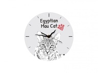 Egyptská mačka mau Stojace hodiny s grafikou, MDF