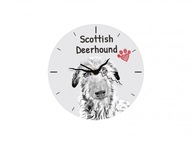 Škótsky chrt Stojace hodiny s grafikou, MDF