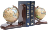 2 szt. Podpórki do książek + Globusy DREWNO globus
