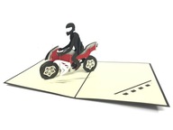 Motocyklista 3D pohľadnica Deň detí Deň otcov Narodeniny Pre neho Darček