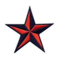 Nášivka Námornícka hviezda - čierna/červená výšivka