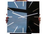 Veľké moderné nástenné hodiny EXACT 50cm čierna PL tiché do obývačky