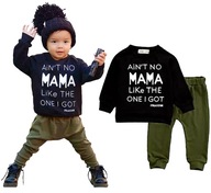 Chlapčenský set tepláková mikina khaki nohavice MAMA BOY 68 74 dojčenské