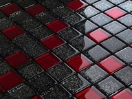 Sklenená mozaika čierno červená 804/jc-rova