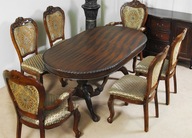 Štýlový jedálenský stôl 180 cm vyrezávaný do jedálne masívne drevo 79204
