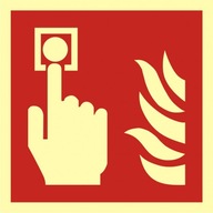 Znak alarm pożarowy ROP ręczny ostrzegacz pożarowy 10x10 PCV tabliczka