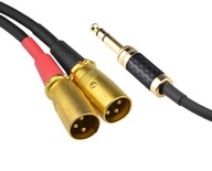 Kabel przewód 6,3 Jack stereo 2x XLR(M) Klotz 3m
