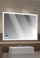 LED ZRKADLO 50x60 RÁM ALUMINIUM hodiny s vypnutím.