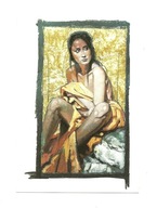 Pocztówka - Nico Vrielink, Kobieta siedząca w złocie