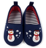 Topánočky Vianočné snehuliaky papuče 0-6 mes 10 cm
