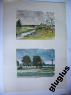 2 AKWARELE PIEŃSK 1983 ROK