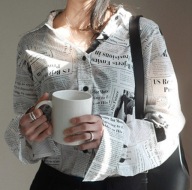 koszula gazeta artykuł papier 3d pop art news retr