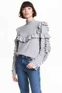 H&M TREND SZARY SWETER BLUZA FALBANY 42 OSTATN