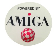 Sticker naklejka na auto okrągła Powered by Amiga