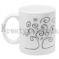 Biały kubek z rysunkiem - Drzewko