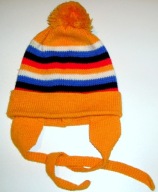 Czapka Jesień ZIMA w PASKI obwód 36-44/6-12 m-cy