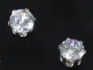 Kolczyki, sztyft, cyrkonie, okrągłe 4 mm (2 szt.)