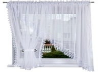 FIRANA GOTOWA WOAL PIĘKNY WZÓR FILADELFIA DŁUGA BIAŁA 400X155 CM