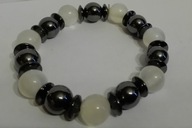 BIało czarna bransoletka charm