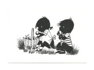 Pocztówka - F. Westendorp, Julek i Julka i kosz jabłek