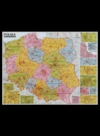 Polska mapa kodów pocztowych 1:685 ścienna Praca zbiorowa