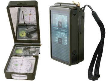 Mil-Tec Tourist Compass 10in1 Многофункциональная линейка-лупа Оливковая зажигалка