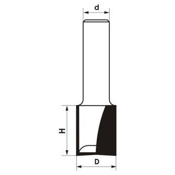 Frez trzpieniowy prosty dwupłytko CNC D=8xH=20/d=8