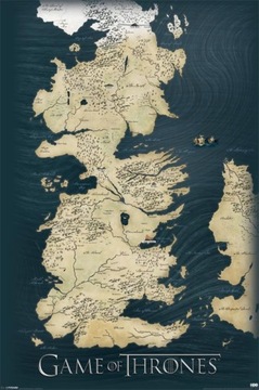 Gra o tron Mapa Westeros i Esos - plakat 61x91,5cm