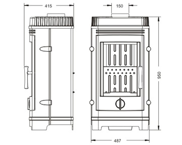 отдельностоящая печь KOZA CASSINE ANTHRACITE INVICTA