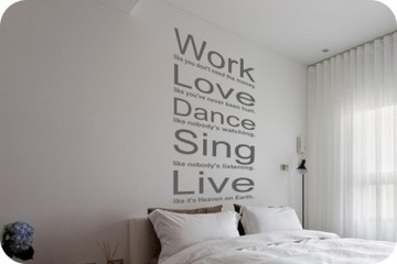 Настенная надпись, наклейка - Work Love Dance - 176