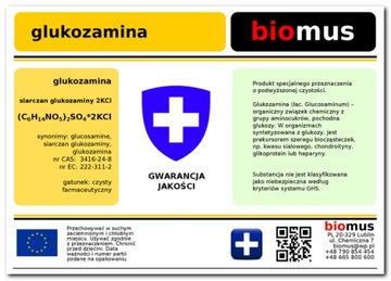 Glukozamina w proszku Siarczan glukozaminy Gat. czysty 100g