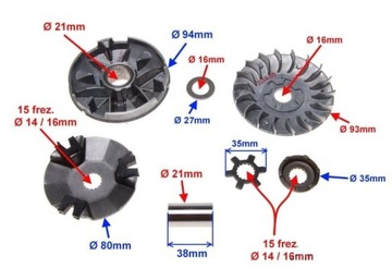 ВАРИАНТ 2T 16 мм СКУТЕР KEEWAY KINGWAY ZIPP LONGJIA