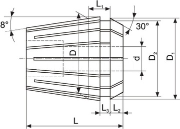 TULEJA ZACISKOWA ER40 FI 20MM DIN6499 TULEJKA CNC