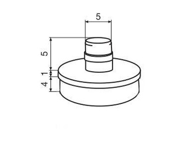 Ползунок 16 мм, запрессованный в отверстие диаметром 5 мм, сменный, мягкий.