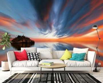 3D фотообои с морской водой, островом 254x184 F001023