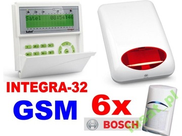 СИГНАЛИЗАЦИЯ SATEL INTEGRA-32 LCD GSM SMS + 6x BOSCH W12