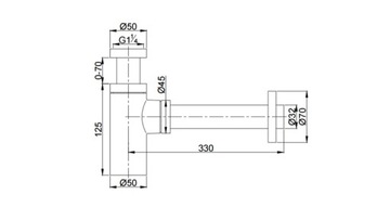 OMNIRES A186BL syfon dekoracyjny cylindrycz czarny