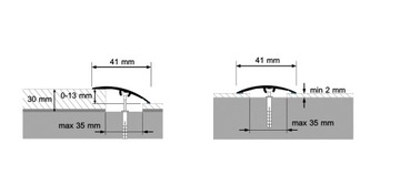 ARBITON Listwa progowa aluminiowa SM2 dł.93cm 41mm złota A2