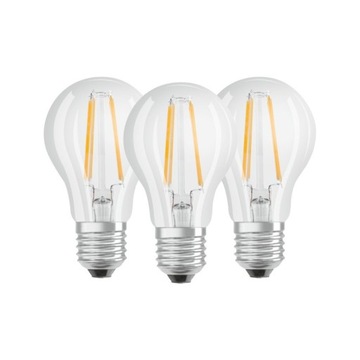 Комплект из 3 светодиодных лампочек E27 7 Вт = 60 Вт OSRAM FILAMENT