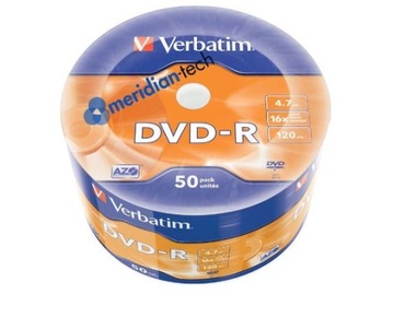 VERBATIM DVD-R диски 4,7ГБ 16x100шт серебро AZO