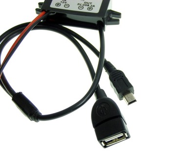 Мини-USB преобразователь 5 В 12 В 3 А Автомобильный источник питания