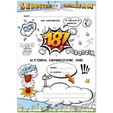 Zaproszenie na 18 urodziny osiemnastkę zx6812
