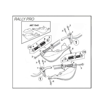 Поручни и защита рук Acerbis Rally Pro, красные