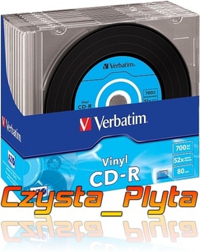 VERBATIM CD-R AZO VINYL 700MB 52X slim 10шт АУДИО