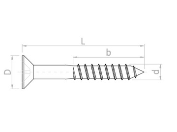 100x 4,0 x 20 закаленных конических шурупов для дерева