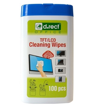 Ściereczki nawilżone do czyszczenia ekranów TFT/LCD TUBA 100 SZTUK x 3