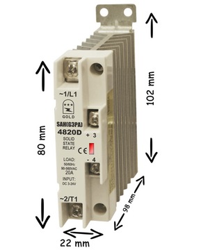 РЕЛЕ полупроводниковый контактор SSR 20A DIN